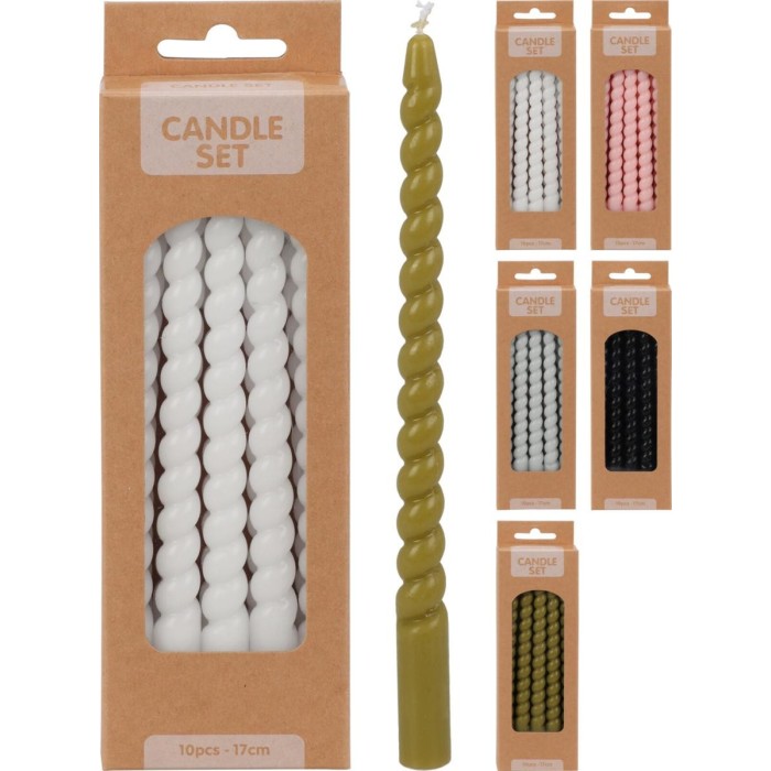 SET 10 CANDELE TWIST H17 5 COL